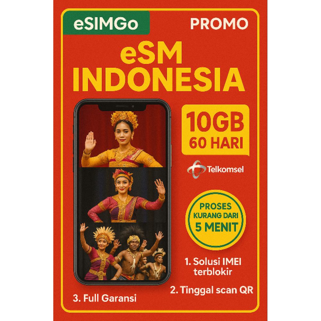 eSIM Roaming Telkomsel 10GB/60Hari