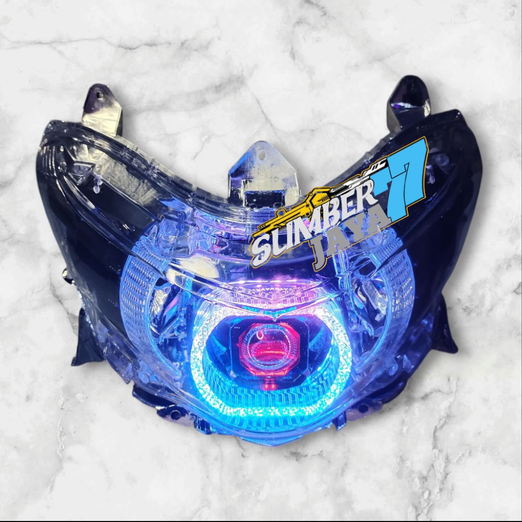 REFLEKTOR LAMPU DEPAN MIO GT LAMA MIO SUOL GT 115 CC  BILED KRISTAL RGB 50WAT FULL SET REFLEKTOR TIN