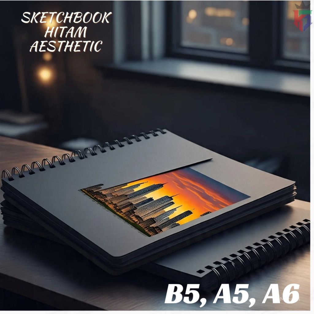 

Buku Hitam Polos B5, A5, B7 dan A6 Sketchbook hitam Buku Sketsa Hitam Sketchbook Black Paper Brusphen.