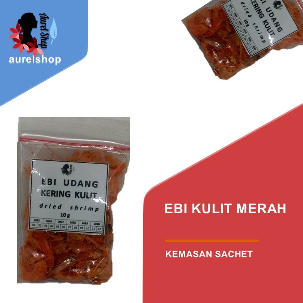 

Ebi Udang Kering Kulit Merah kemasan Sachet 10g/ Shrimp Dried