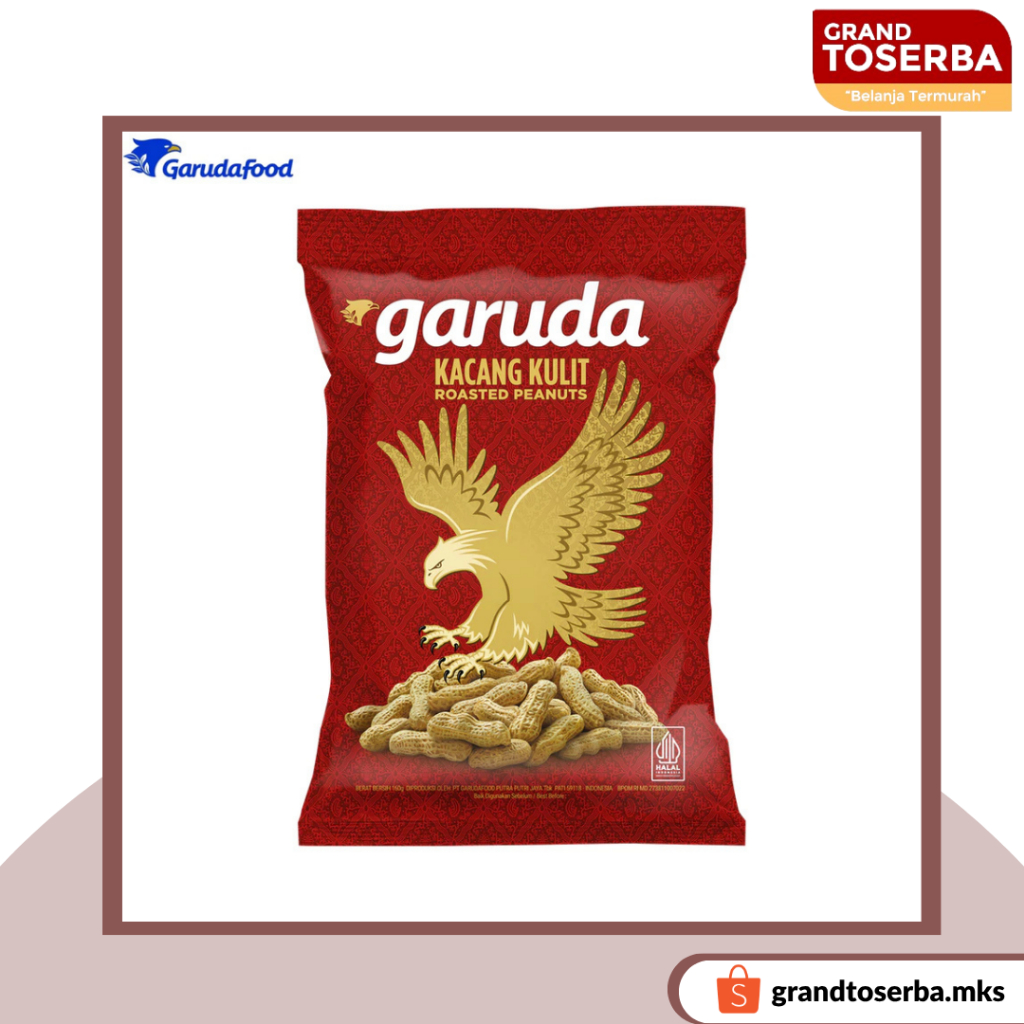 

Garuda Kacang Kulit Garing 60 Gram / Kacang Kulit Garuda