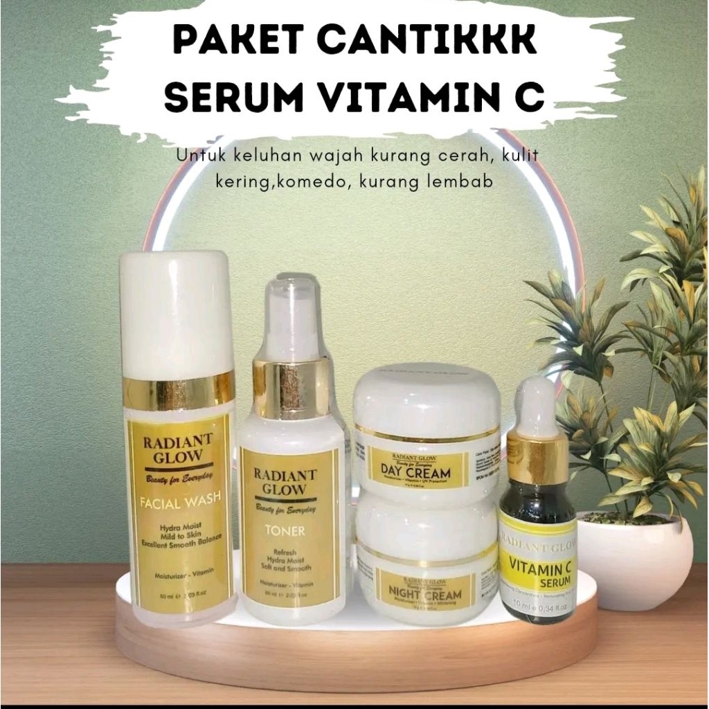 RADIANT glow paket cantik glowing serum vitamin c
