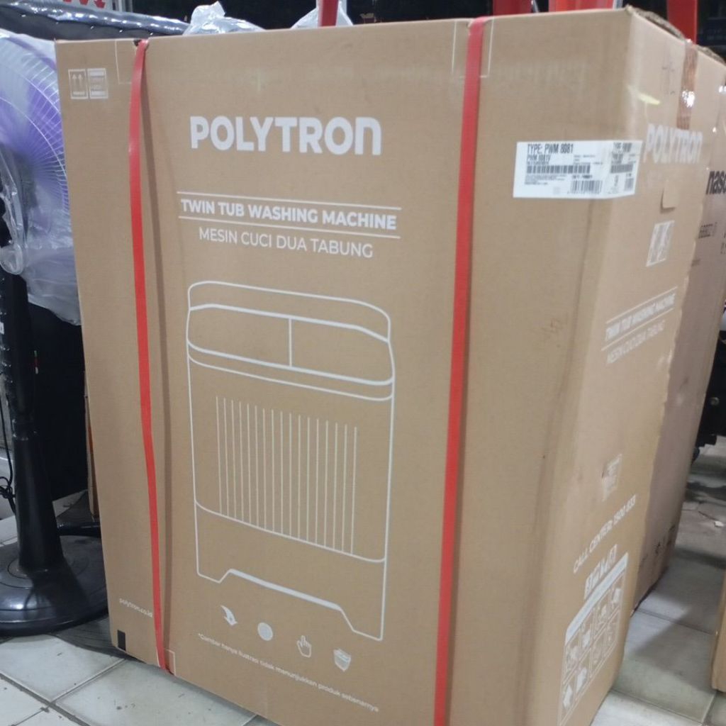 VIRA RAYA LAMPUNG- POLYTRON PWM 8081 V MESIN CUCI 2 TABUNG 8 KG UNGU VIOLET