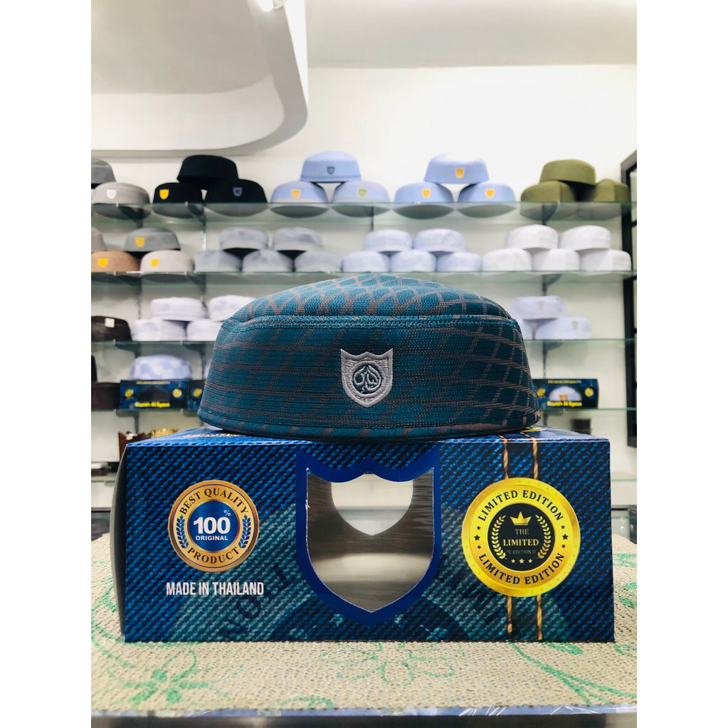 Peci MALAYSIA Motif A6 Elyas, Kopiah Haji Pria Malaisia Putih Hitam Dewasa Anak Laki Laki Kopyah Ori