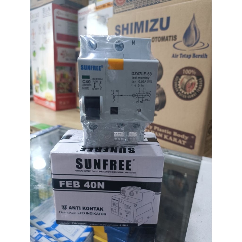 ANTIKONTAK ELCB RCBO SUNFREE 40A SNI