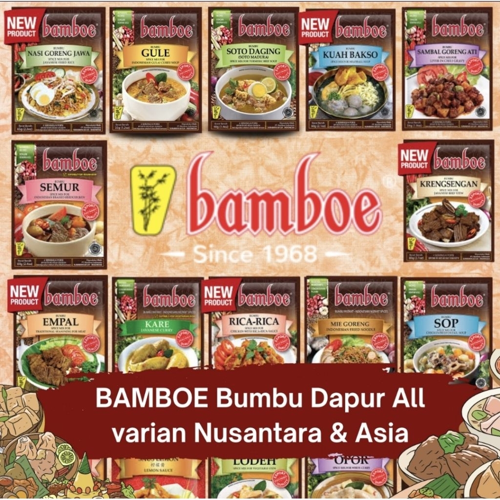 

Bamboe Bumbu Masak Instant -- All Variant Nusantara / Asia / Premium | Bumbu Masak Praktis & Lezat
