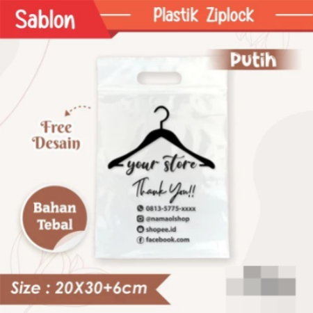 PLASTIK ZIPLOCK SABLON KLIP BAJU - SABLON PLASTIK ZIPLOCK CUSTOM MURAH