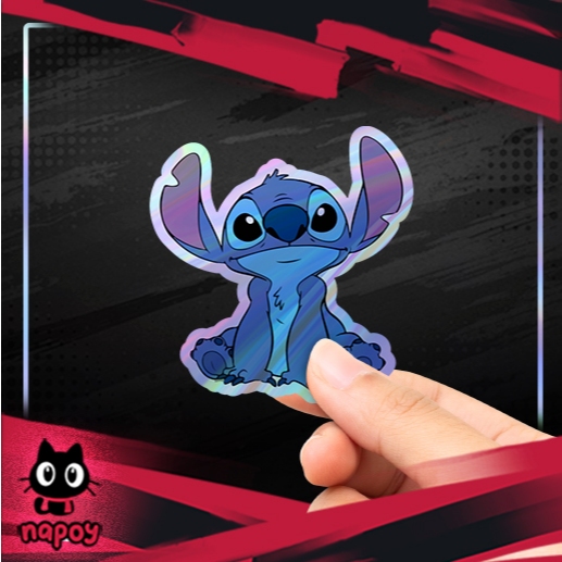 

Stiker Hologram Film Lilo & Stitch Cute Stitch 3
