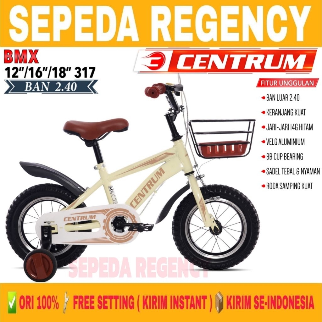 Sepeda Anak CENTRUM 317 Ukuran 12 16 18 Inch Sepeda BMX Anak Cewe Cowo
