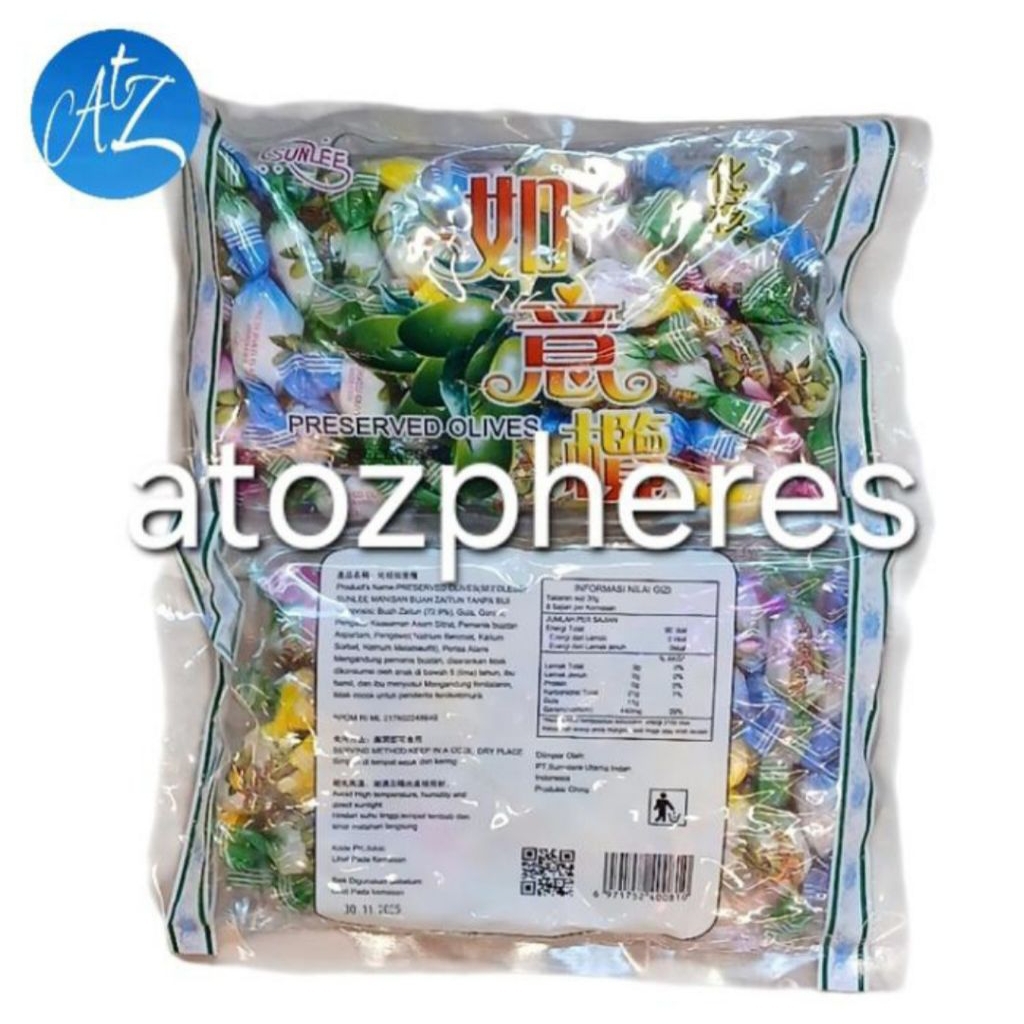 

Manisan buah zaitun kana tanpa biji SUNLEE SUN LEE Preserved Seedless Olive Olives 250g