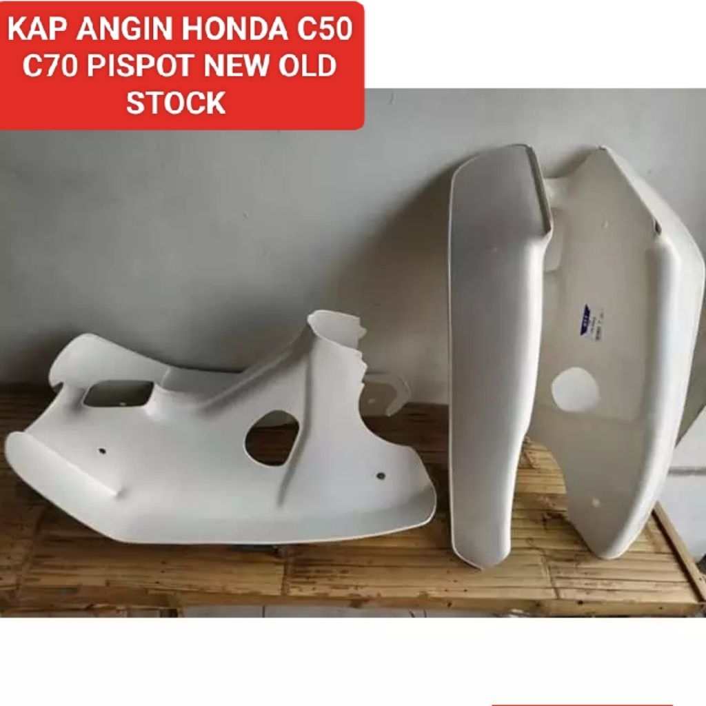 Kap Angin Leghsield Kap Putih Tebeng Angin Sayap Honda C50 C70 C90 Pispot New Old Stock