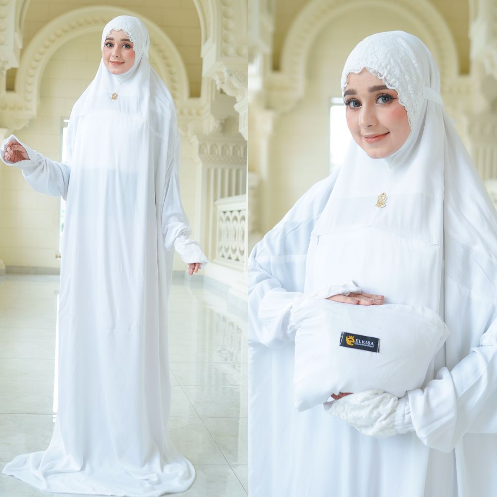 Mukena Terusan Aleena by Elkisa/mukena elkisa/mukena khadijah/mukena malaysia/mukena renda/mukena ra