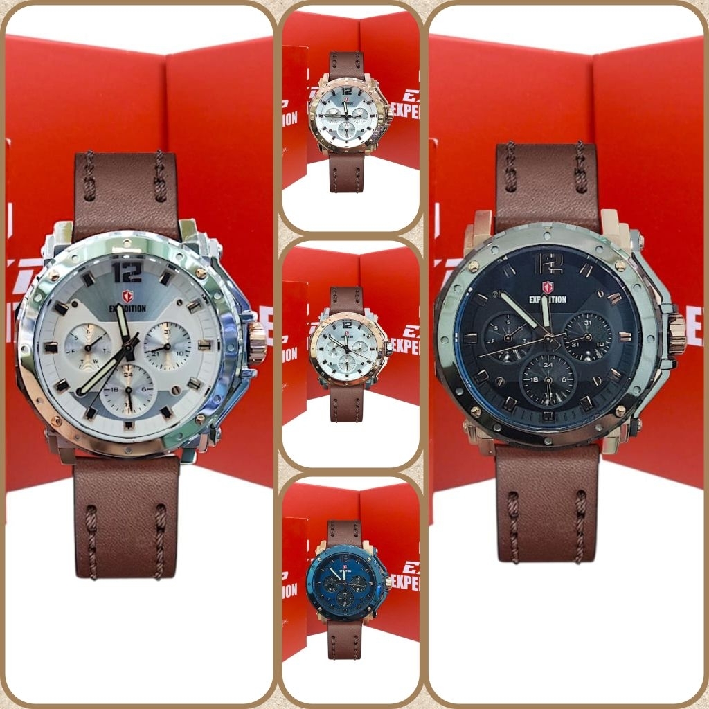Jam Tangan Wanita Expedition 6402 Exp6402 E 6402 Tali Kulit