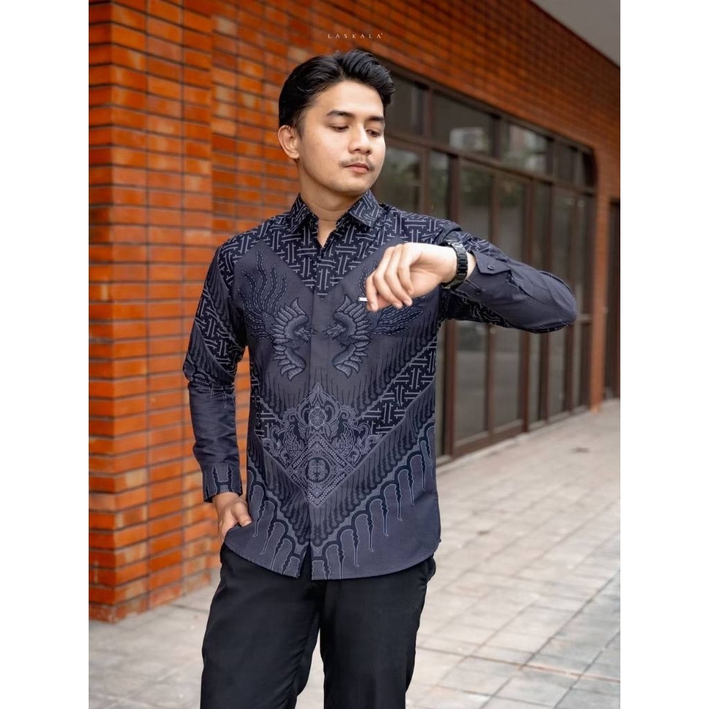 HARSA BATIK Kemeja batik cowok modern baju batik pria dewasa lengan panjang Kemeja cowok kondangan