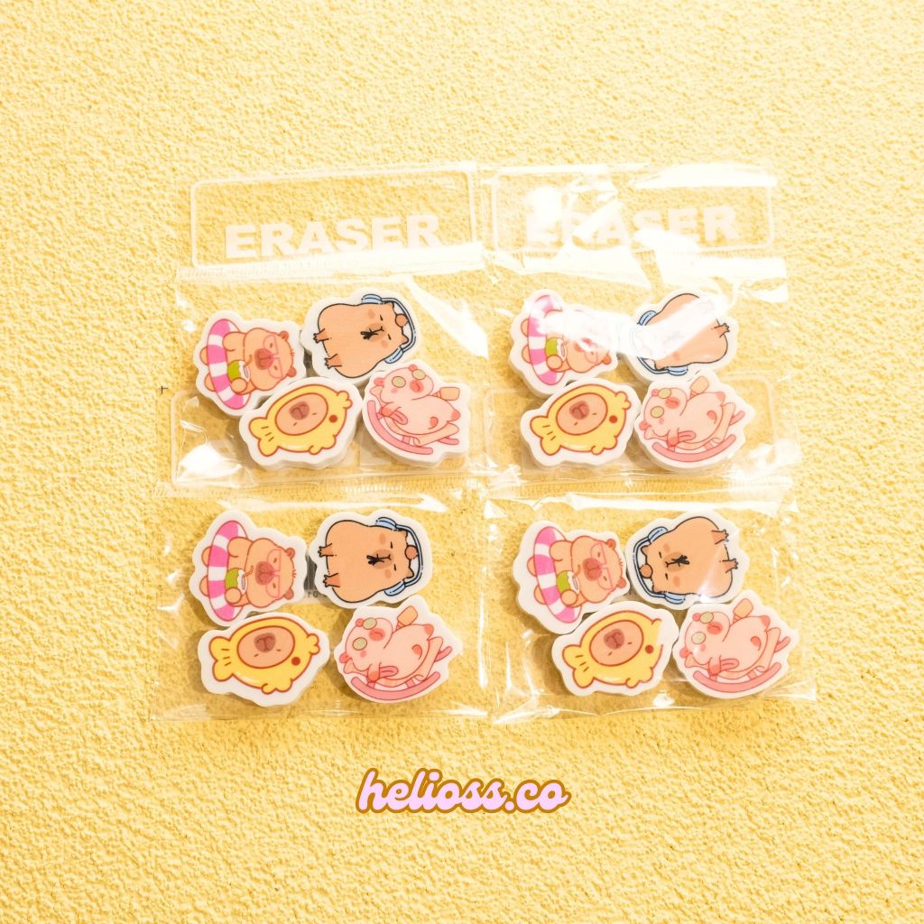 

PENGHAPUS GEPENG CAPYBARA 1 SET ISI 4 PCS PENGHAPUS PENSIL ERASER KEMASAN MOTIF CAPYBARA KAPIBARA PENGHAPUS PENSIL UNIK TERMURAH HELIOSS.CO