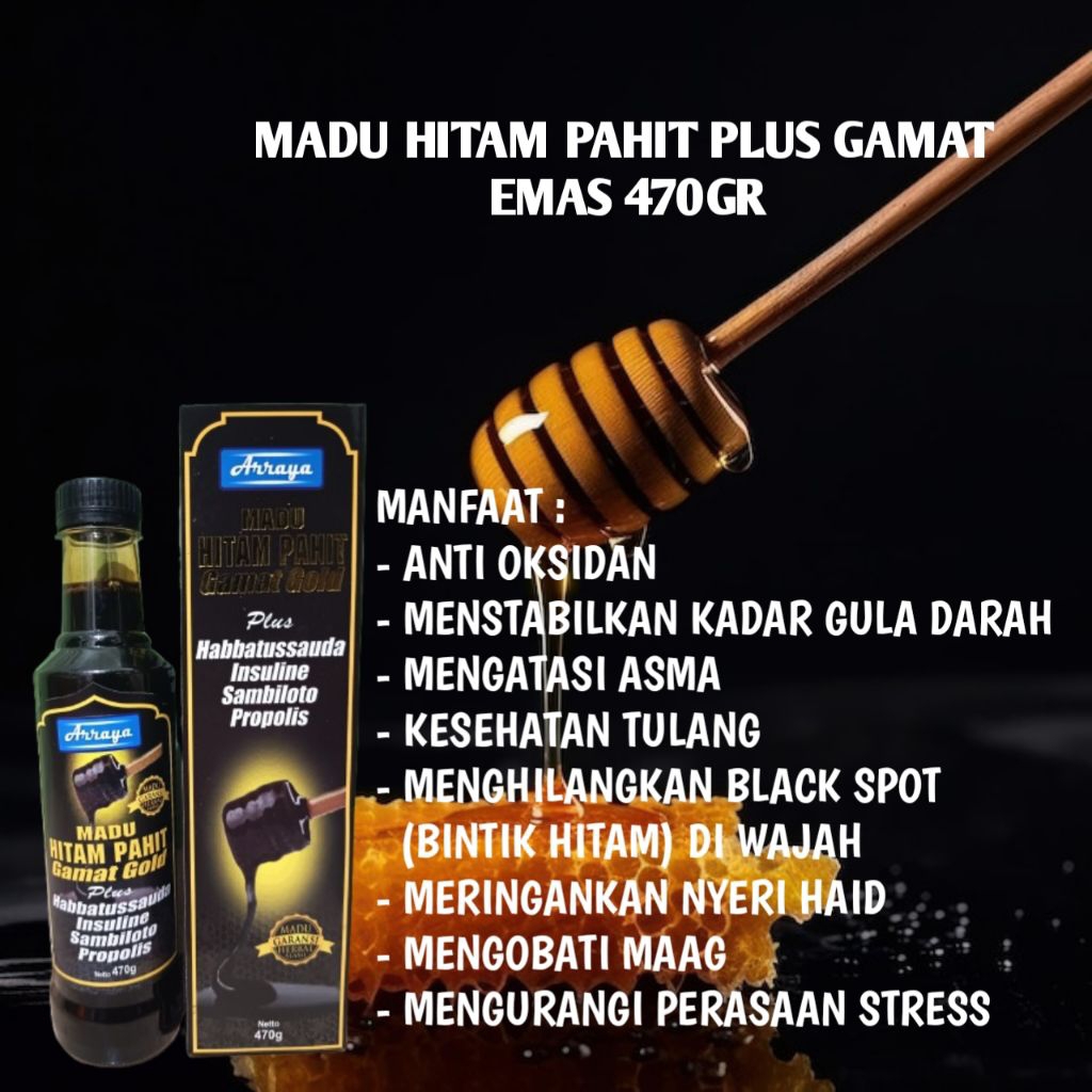 

Madu Hitam Pahit Ekstrak Gamat Emas 470gr
