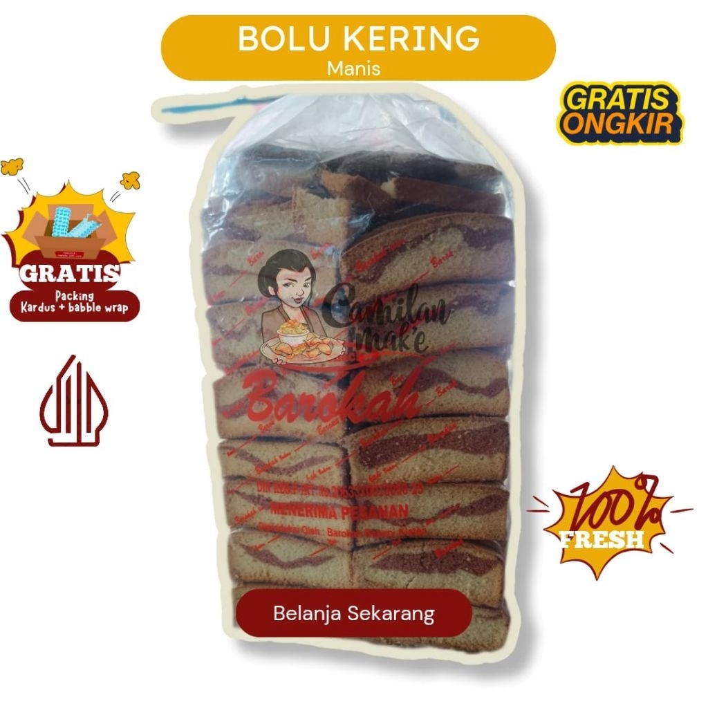 

ROTI KERING BAROKAH 1KG/ CAMILAN MAK'E/ BOLU KERING/ ROTI KERING/ CEMILAN KUE KERING/ SNACK KILOAN