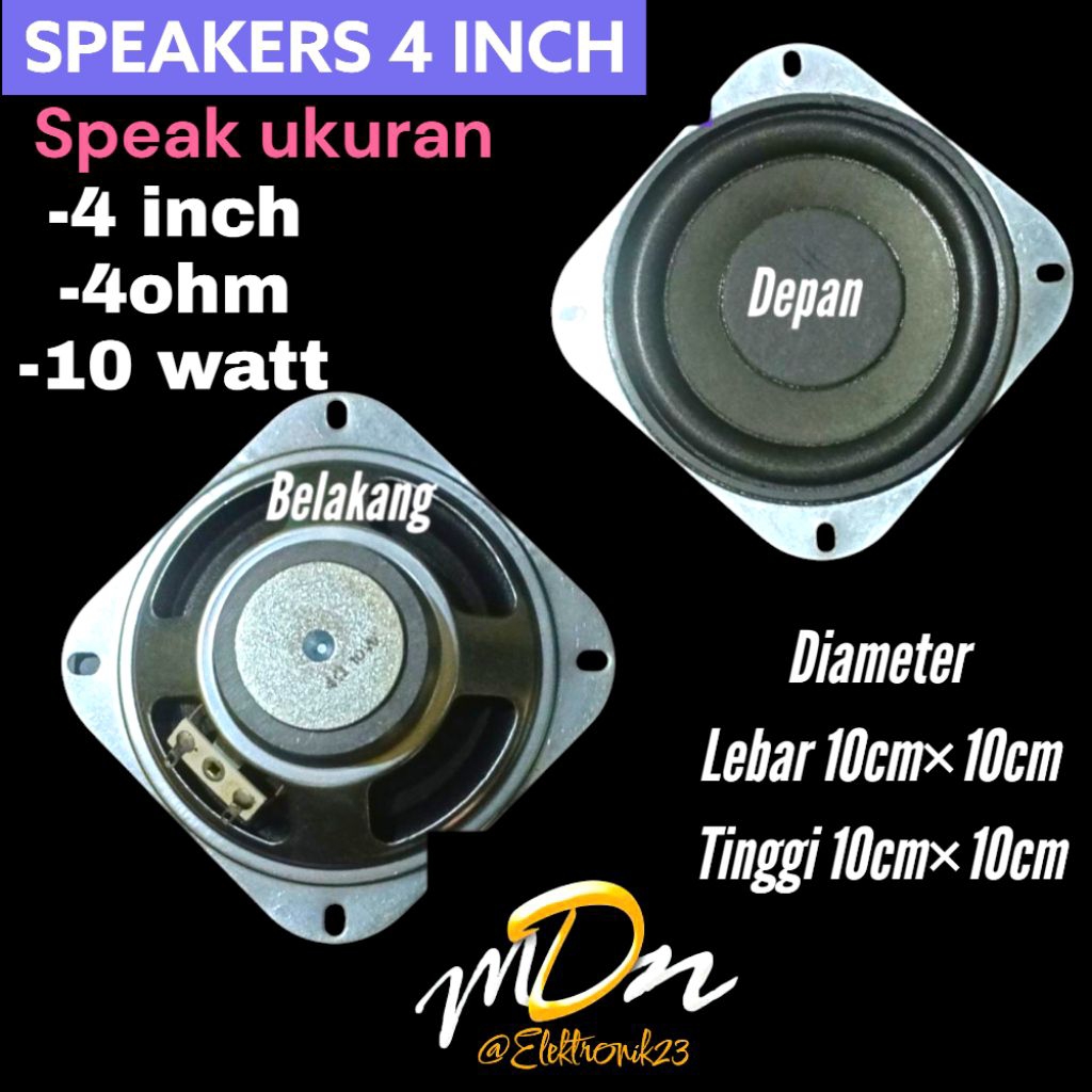 SPEAKER AKTIF UKURAN 4 INCH 4 OHM 10 WATT