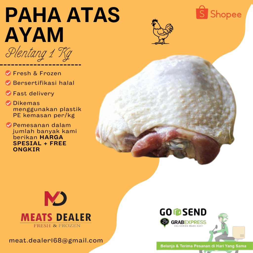 

Paha Atas Ayam / Plentang / Chicken Thigh ( 1 Kg )