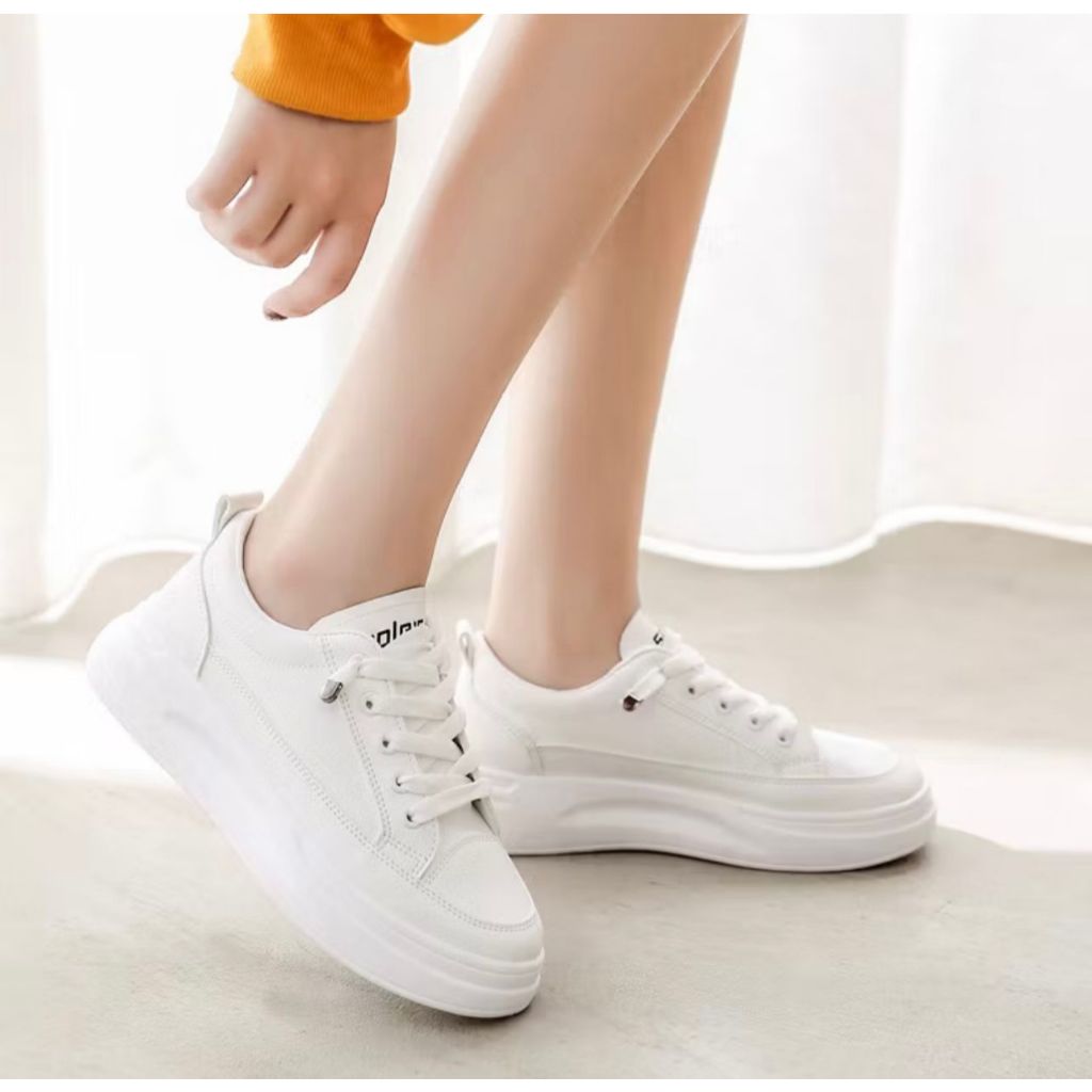 Sepatu sneakers olahraga sport kets putih wanita sepatu olah hitam polos wanita kasual sepatu wanita