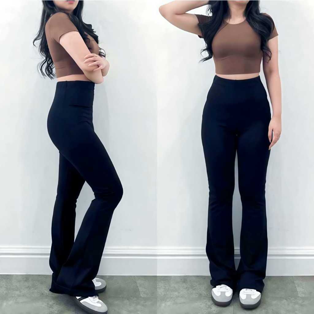 Celana Cutbray Scuba Premium Tebal Resleting Depan Highwaist Cutbray Wanita Terbaru Celana Cutbray C