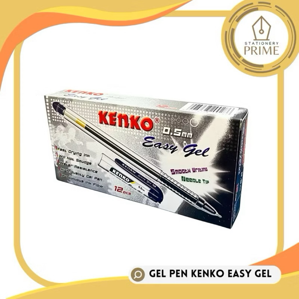 

Gel Pen / Pulpen Gel Kenko Warna Hitam Merah Biru isi 12 pcs