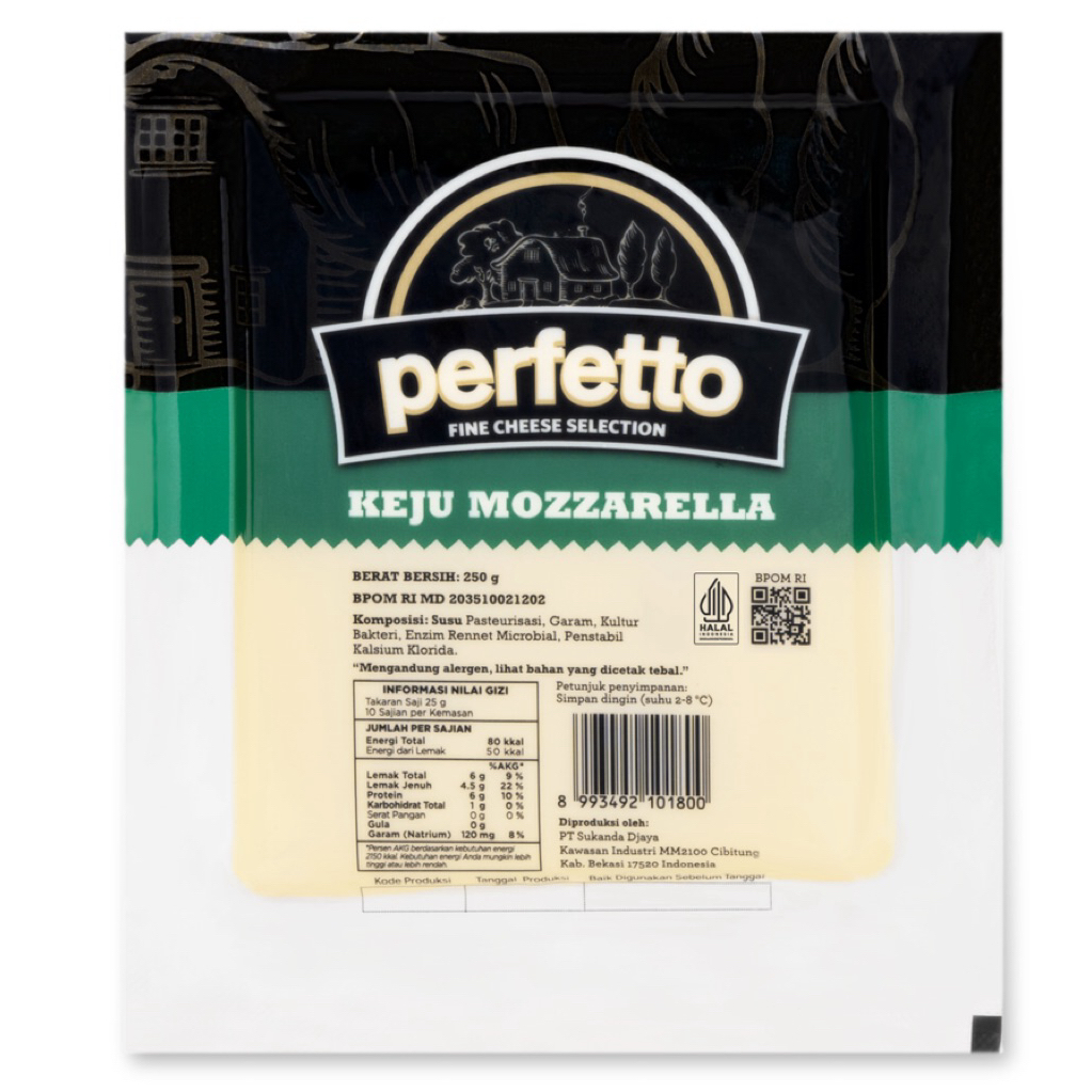 

Keju Mozzarella Perfetto 250gr