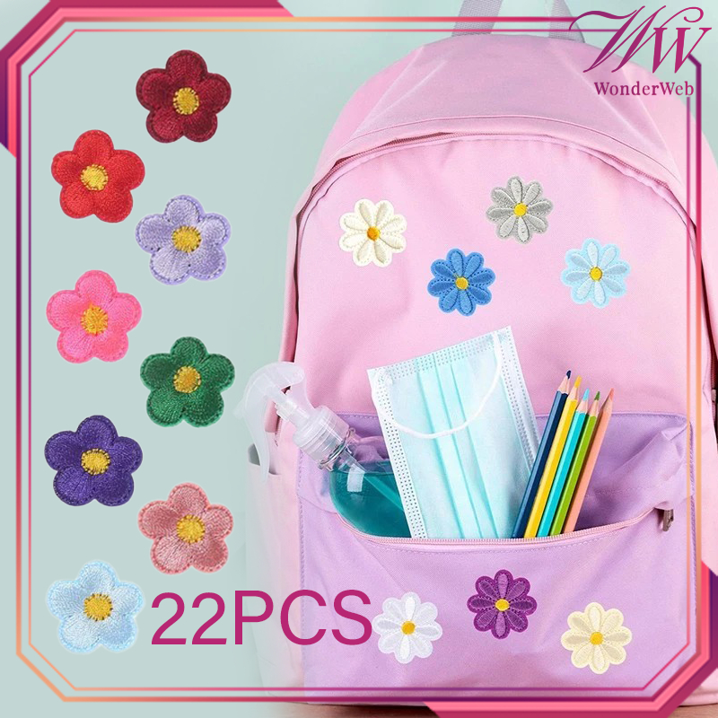 22pcs/Set Bordir Patch Bunga Bordir Bunga Tempel Patch Bordir Bunga Tempel Patch Bordir Jahit Halus 