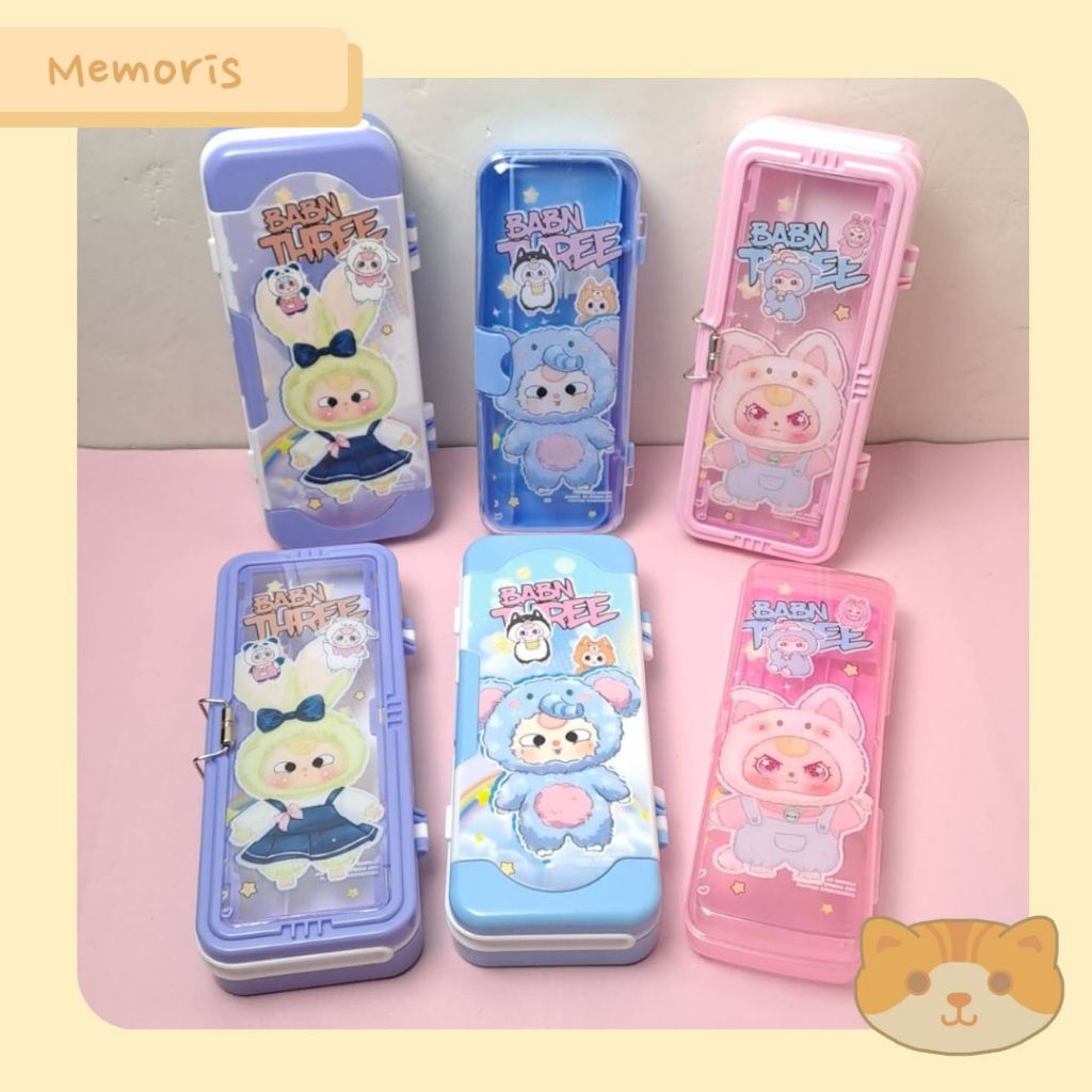 

Kotak Pensil Case Plastik Tingkat Kancing Transparan Viral Baby Three Bunny Fancy Lucu Aesthetic