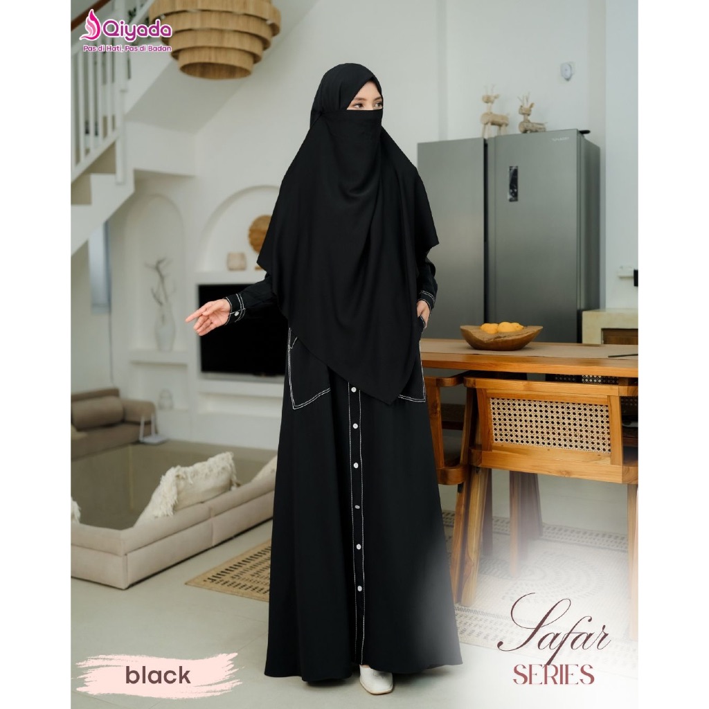 Qiyada Hijab - Safar Abaya Series - Airtech Anti UV Premium (Anti Sinar UV) - Gamis Haji - Gamis Umr