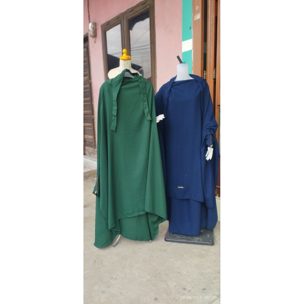 French Khimar Lengan Zipper Setelan Rok