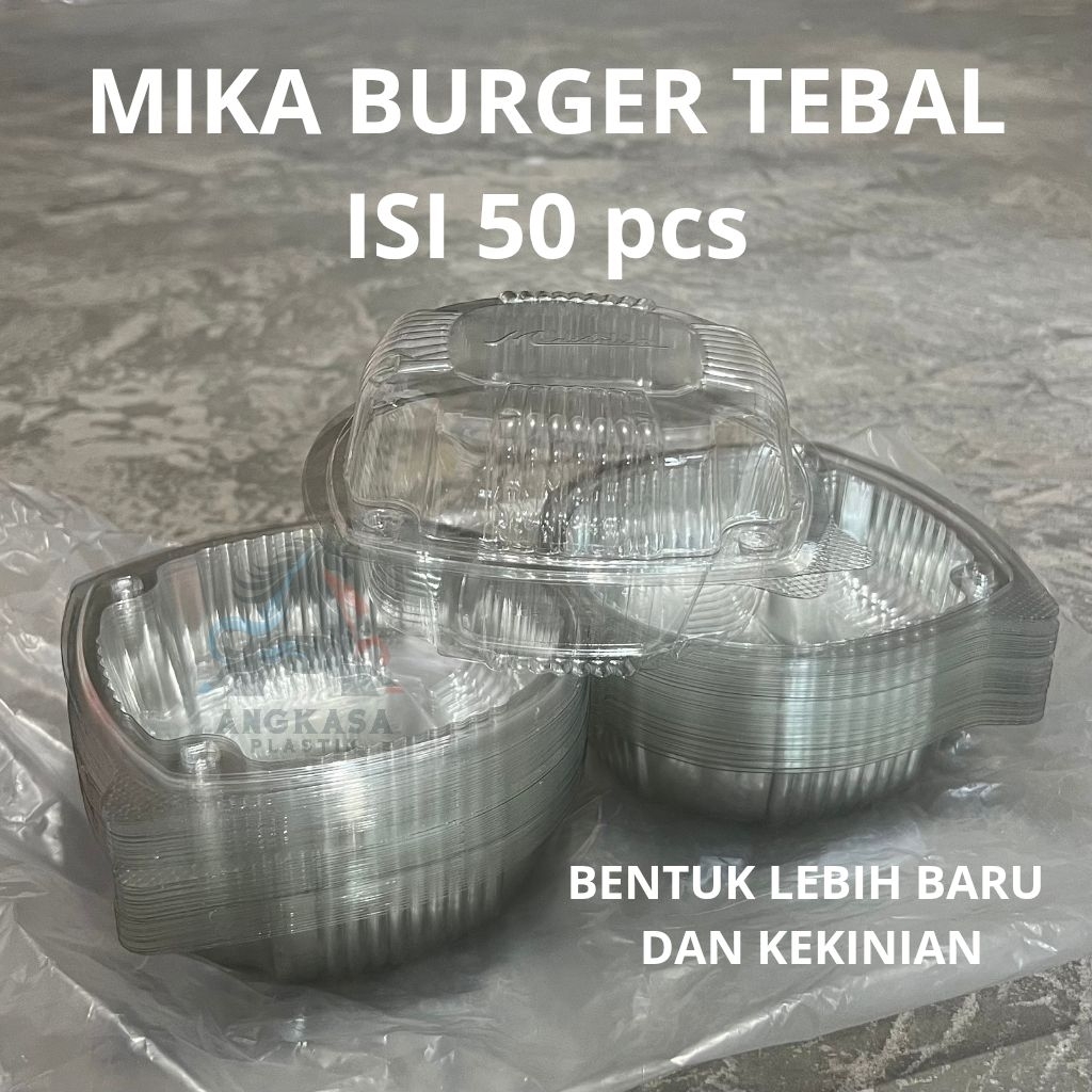 (50 pcs) mika burger tebal new / mika burger new / mika burger terbaru / mika burger tebal / mika ro
