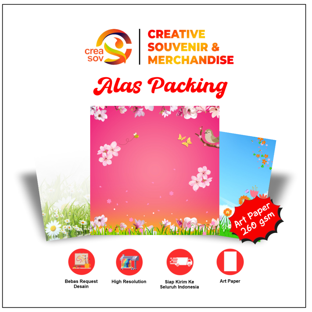 

Creasov - Alas Packing/Paper Aksesoris/ Alas Packing Aksesoris Cute Paper Alas Packaging Costum