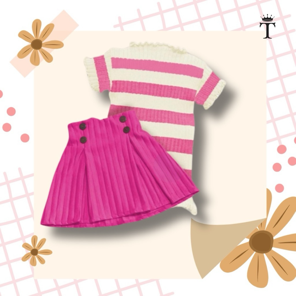 dinasti.lv - Setelan Atasan Rajut Blaster Kriwil + Rok Poppy Knit Hornet Perempuan Bayi