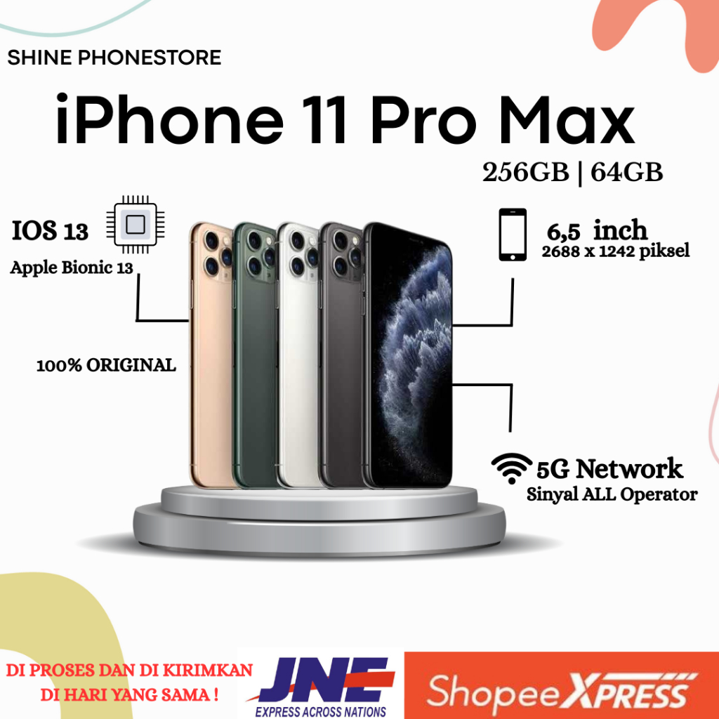 iPhone 11 Pro Max 256GB/64GB Bekas Original Fullset Second Like New 100% Second Ori