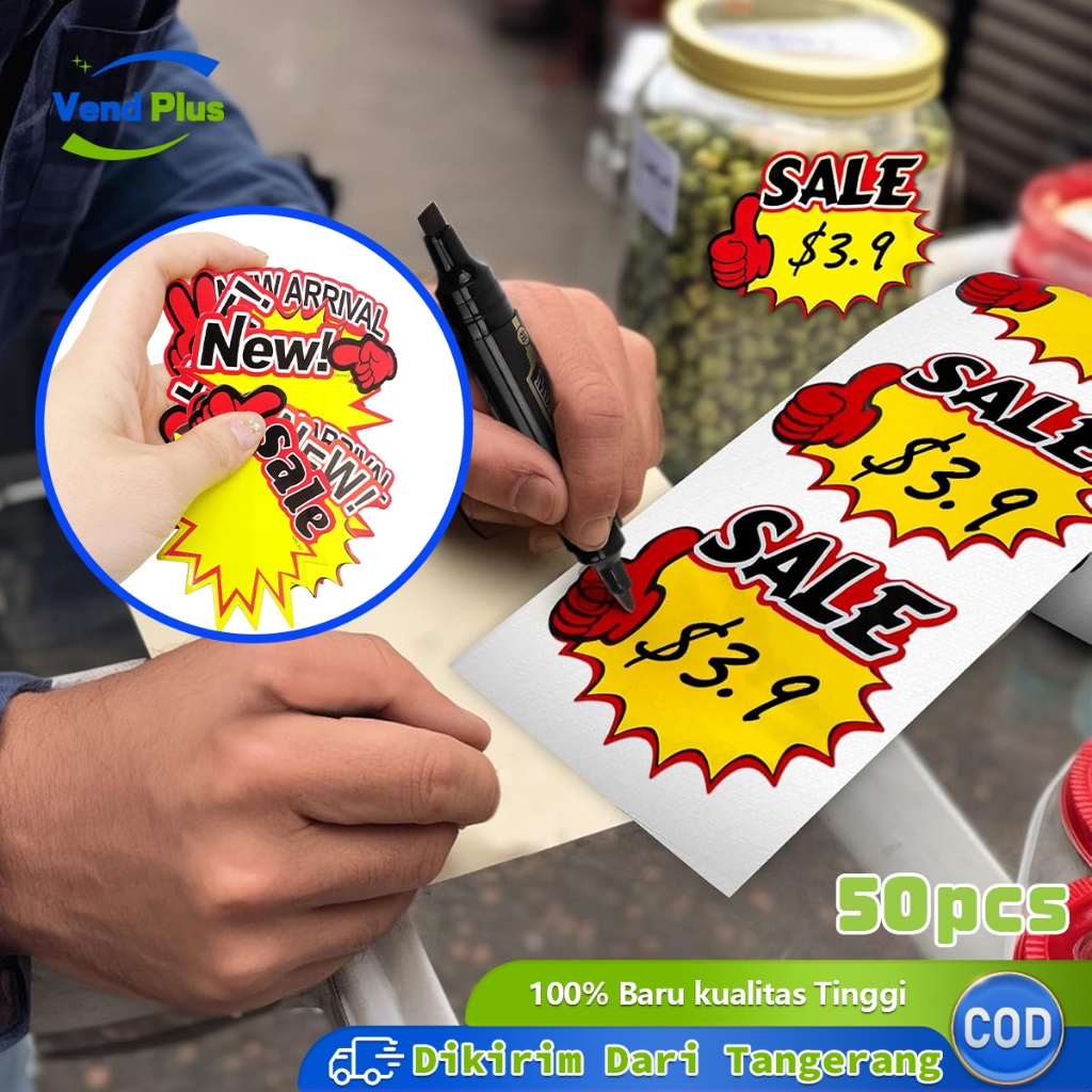 

50pcs Kertas Tag Harga Card Harga Pop Card Kartu Promo Price Tag Harga Tulisan Promo Sale New Tag Kartu Promosi