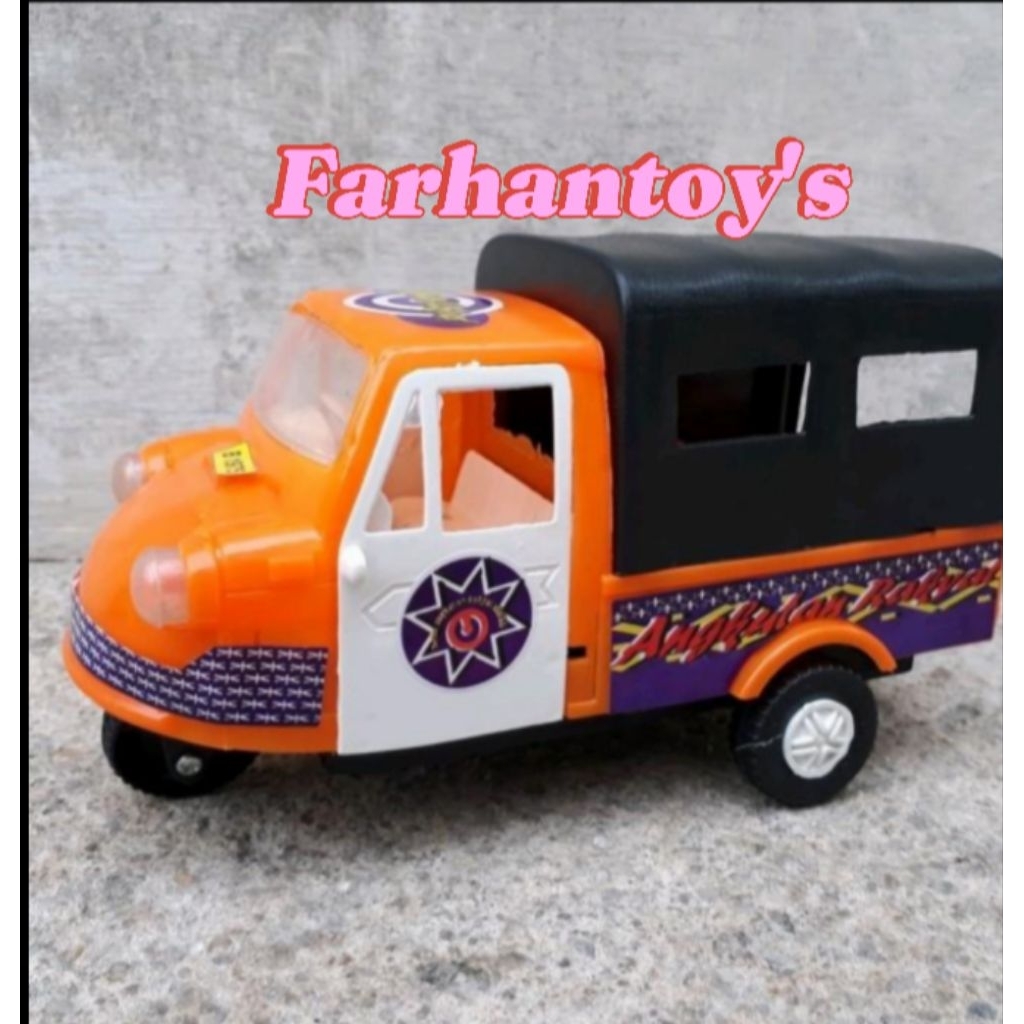 Mainan mobil mobilan bemo orange mini