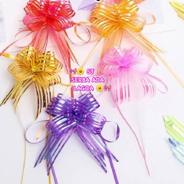 

1pcs Pita Tarik ORGANDI 30mm Serut Besar Hiasan Parcel Kado Organza Metalik