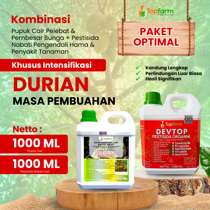 Pupuk Topfarm / Pupuk Durian Terbaik / Pupuk Khusus Pembuahan Pohon Durian / Pupuk Pelebat Pembesar 