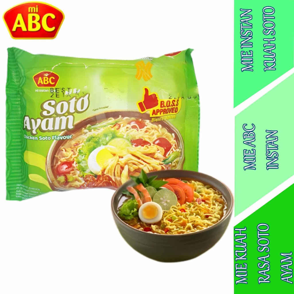 

Mie Kuah Rasa Soto Ayam - Mie Abc - Mie Instan Kuah Soto - 70gr