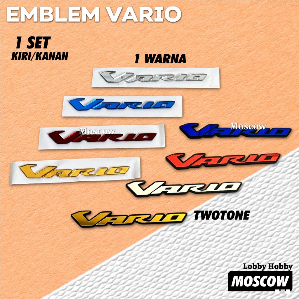 EMBLEM VARIO 3D TIMBUL / SET 2 PCS EMBLEM LOGO 3D TIMBUL CLICK DECAL EMBLEM BADGE BODY / HONDA CLICK