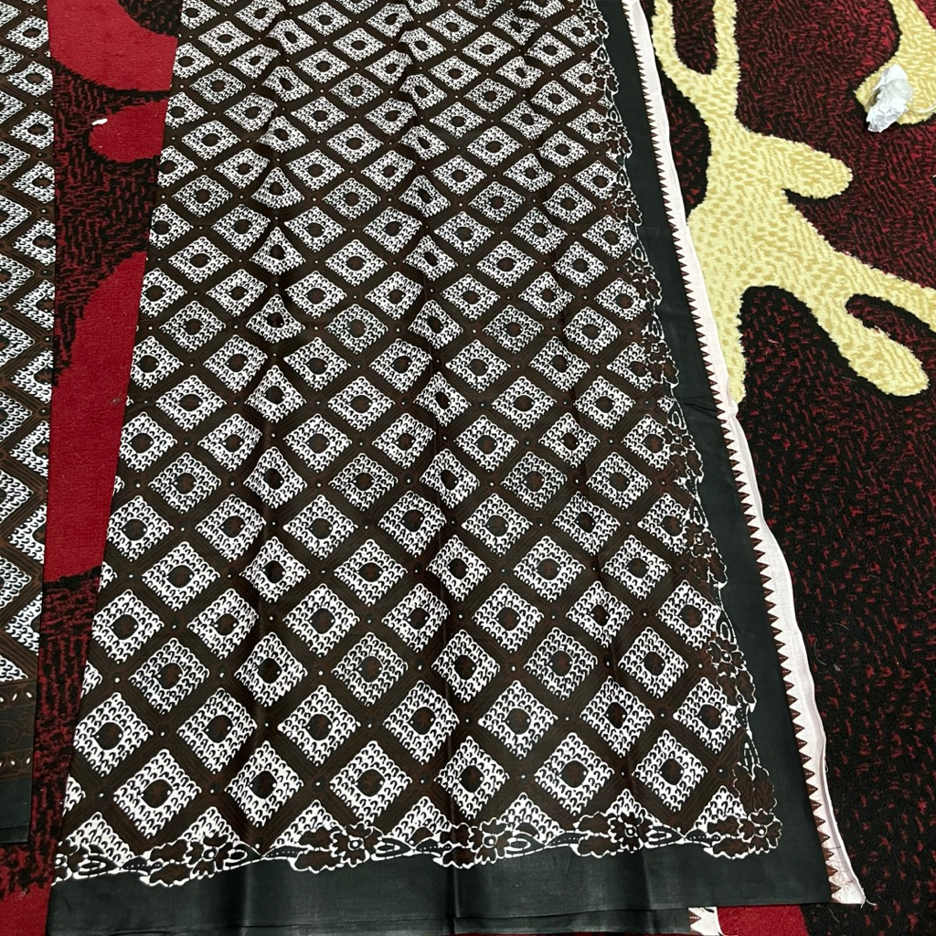 kain batik sidomukti ukel tepi bunga hitam premium printing salem brebes jarik samping batik salem