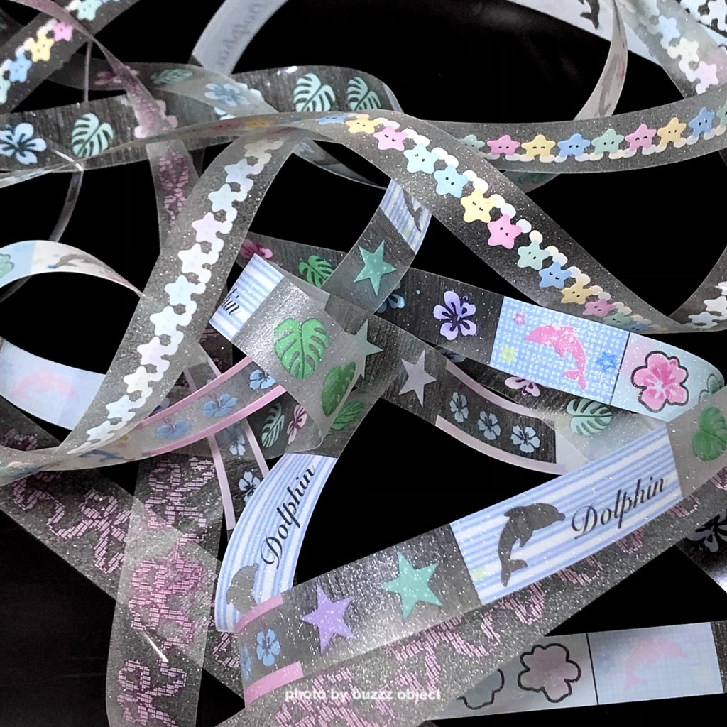 

Whimsical Sticker Tape | Dolphin Coquette Ribbon Tropical Summer NCT Wish Dream Beach Style Coded Washi Stiker Cute Lucu Buzzz Object