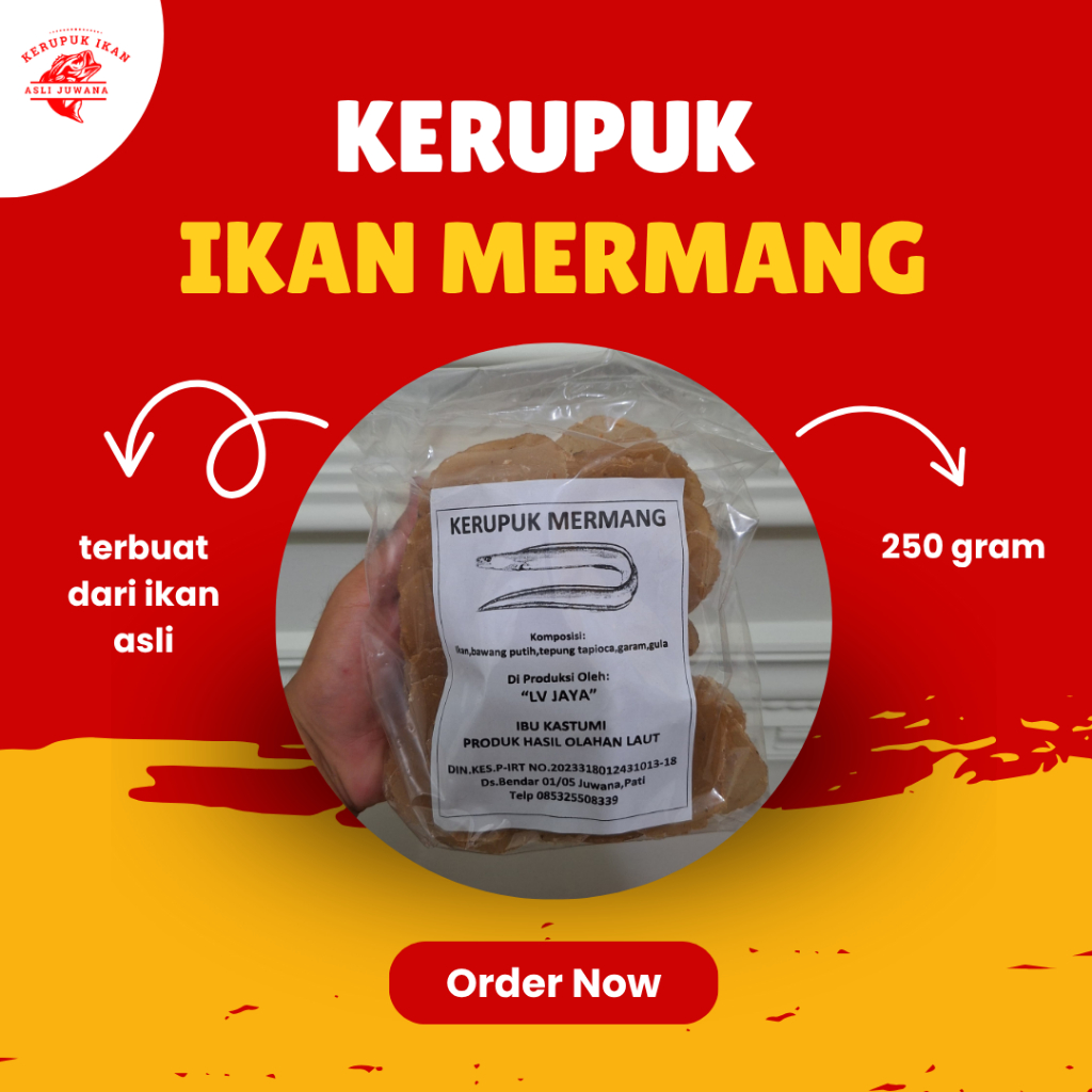 

Kerupuk Ikan Mermang Mentah Asli Khas Juwana Pati 250 Gram