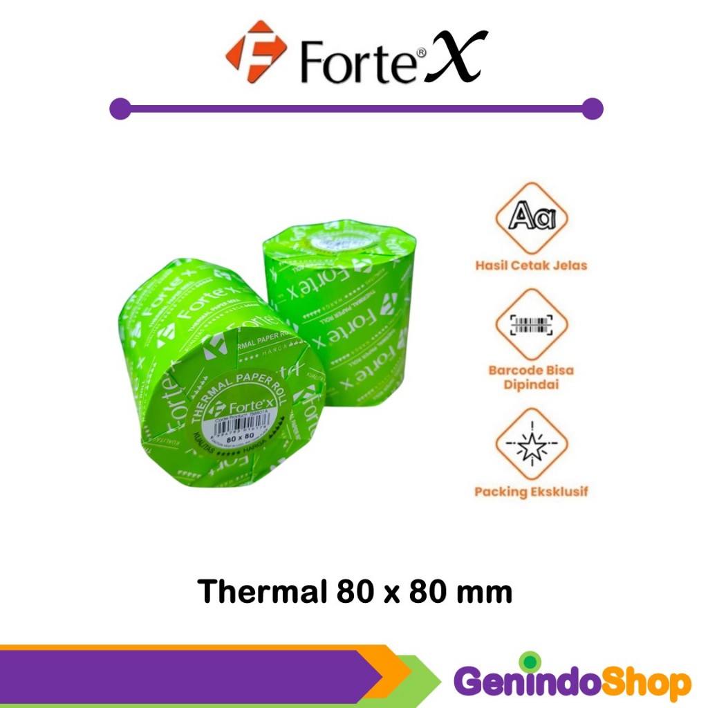 

Kertas Struk Roll Kasir / Thermal Struck Roll 80x80mm ForteX
