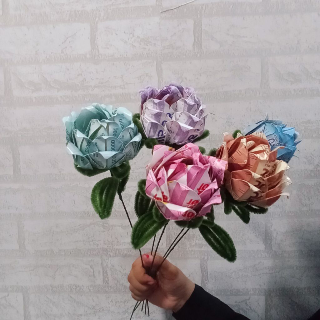 bunga kertas bunga uang buket