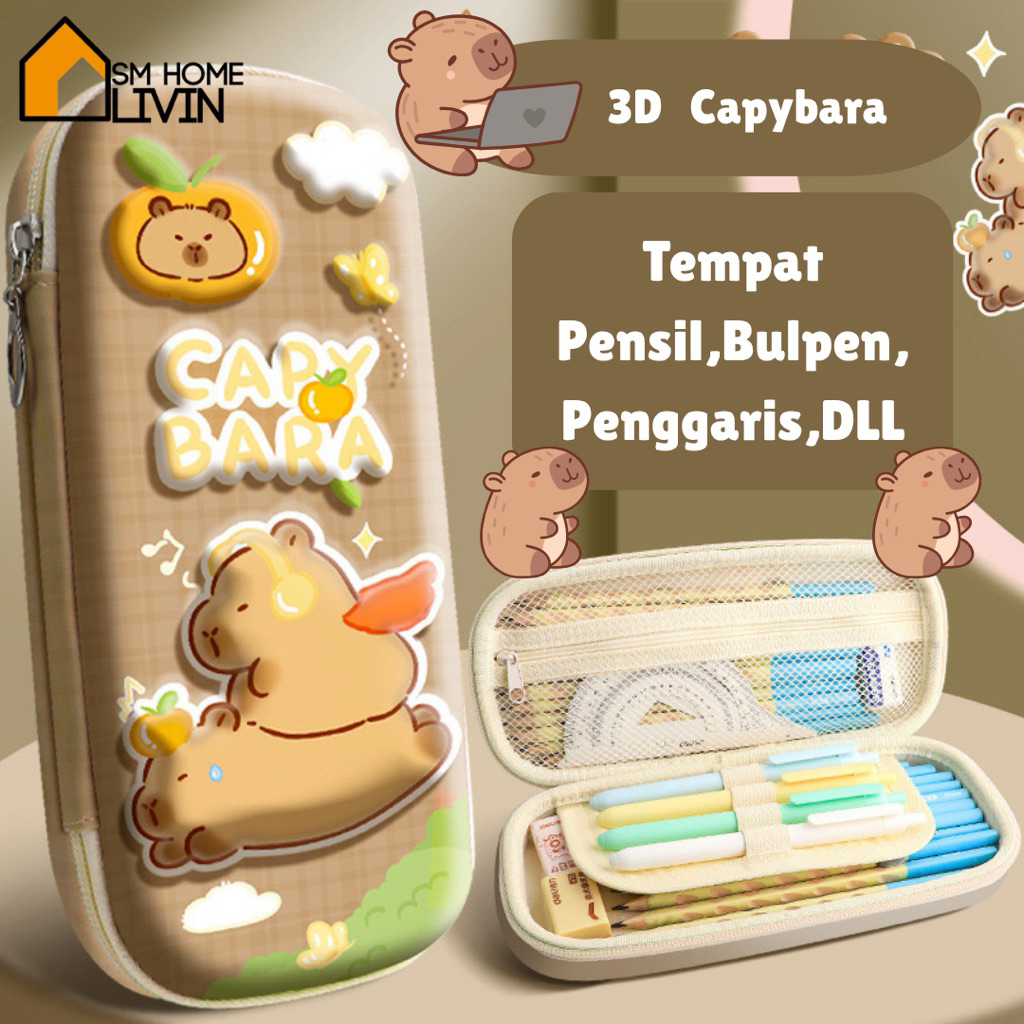 

SM HOME- TEPAK PENSIL 3D CAPYBARA LUCU PREMIUM TIMBUL KOTAK PENSIL PENCIL CASE