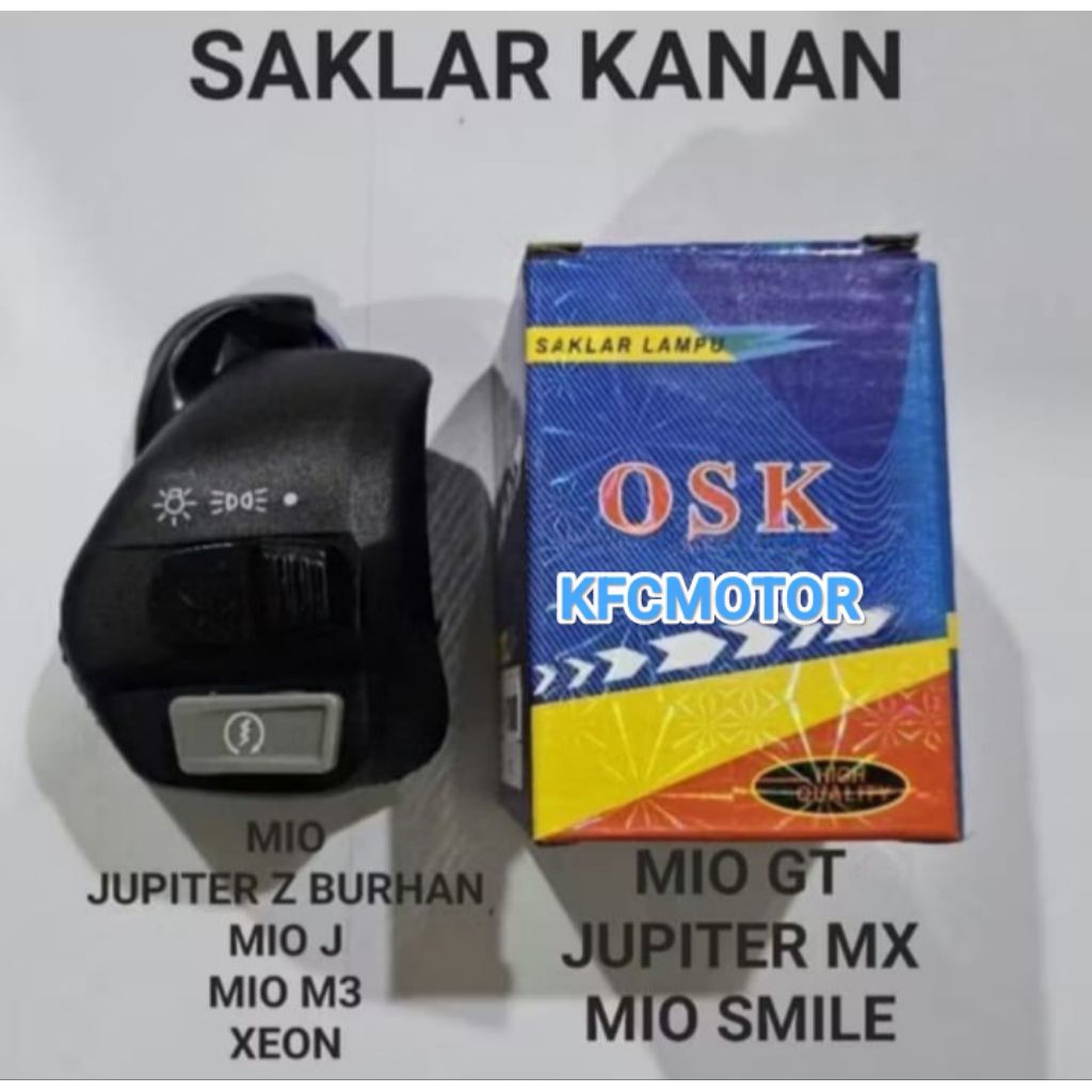 SAKLAR KANAN ASSY MIO / MIO SOUL / MIO SPORTY / MIO J / MIO M3 / MIO 125 / JUPITER MX SAKLAR LAMPU K