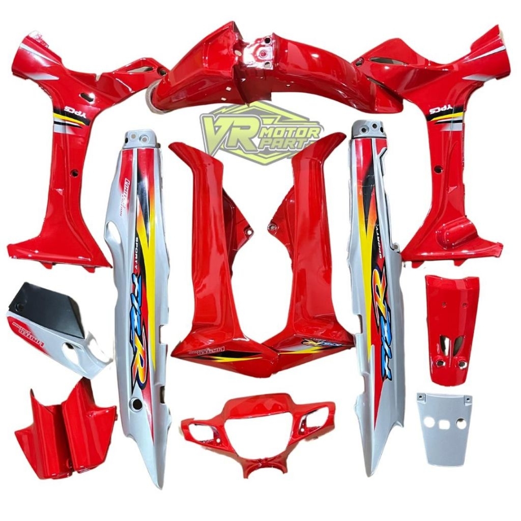 BODY FIZ R FULL SET HALUS SILVER MERAH FERARI