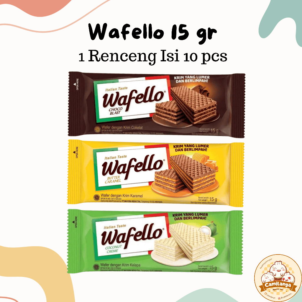 

Roma Wafello Wafer 15 gr 1 Renceng Isi 10 pcs